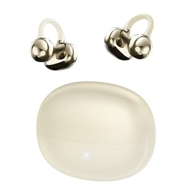 CATGIFF Open Ear Kopfhörer Bluetooth 5.4 mit 4,8g Lightweight, 12mm Treiber mit Spatial Sound, IP5, Clip-On Kopfhörer Sport, Dynamischer EQ, 3D-Klang, Komfort-Ohrhörer für Sport/Fitness/Laufen -weiß
