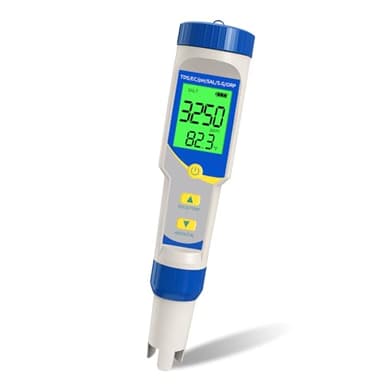 YIYEGO Salzgehalt pH Pool Messgerät, 7 in 1 Salzgehalt Pool Messen für Salzwass Pool, 2025 pH Chlor Messgerät pool Wassertester TDS ORP Messgerät für Salzwasser Chlor Pool, Aquarium, Whirlpool