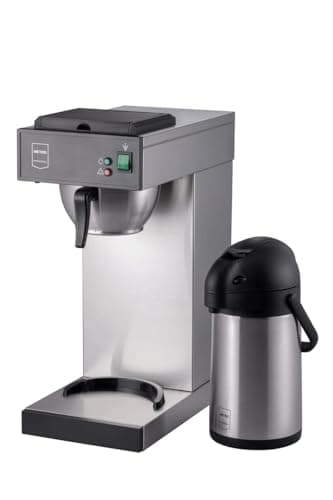 METRO Professional Filterkaffeemaschine GCA2101, 2.3L Wassertank, Pumpkanne (1.9L), Edelstahlfilter, Trockenlaufschutz, Entkalkungslicht, 1900W, inkl. 100 Papierfilter, silber