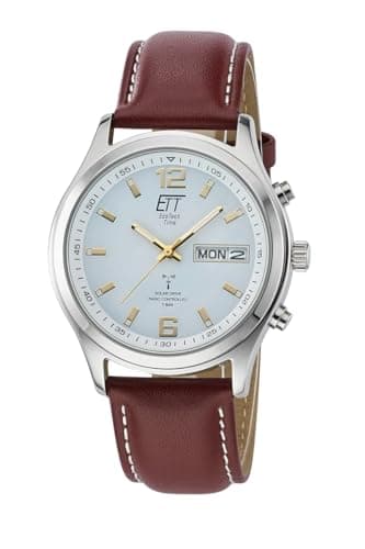 ETT Eco Tech Time Funk Solar Herren Uhr Analog mit Leder Armband EGS-11248-12L