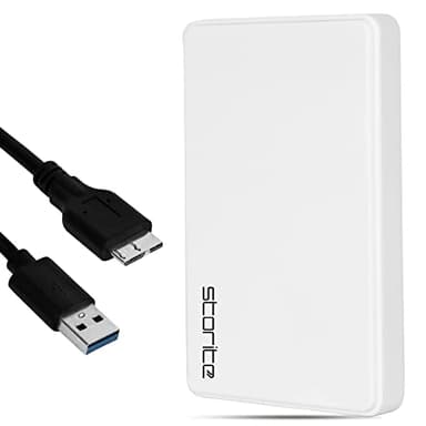 Storite 200GB Externe Festplatte, USB 3.0 ultraschnelle Slim-HDD für Datensicherung, Speichererweiterung, tragbare Festplatte Externe Festplatte, kompatibel mit Mac, Laptop, PC, Spielekonsole (weiß)