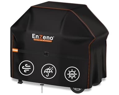 Enzeno Grillabdeckung Wetterfest,Gasgrill Grillabdeckung Regendicht BBQ Grill Schutzhülle Staubdicht Grill Abdeckplane für Weber,Brinkmann,Char Broil(145x61x122cm)