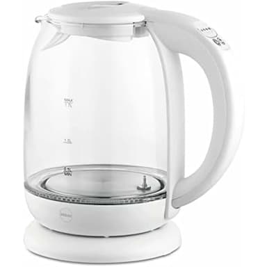 eldom C510 Glas Wasserkocher mit Temperatureinstellung (40°C-100°C) | 1,7 Liter Kapazität | Warmhaltefunktion | Teekocher mit 2000W Leistung und LED Beleuchtung | 360°-Sockel | Kalkfilter | Weiß