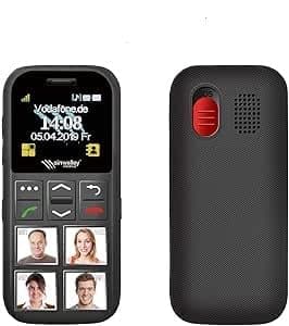 simvalley MOBILE Seniorenhandy: Senioren-Handy, Garantruf Premium, 4 Kurzwahl-Foto-Tasten (Rentnerhandy, Seniorenhandy 4 Tasten, Kurzwahlfunktion)