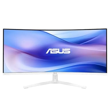 ASUS Eye Care VU34WCIP-W - 34 Zoll UWQHD Monitor - 100 Hz, Luftionisator, Epeat Gold, Adaptive-Sync - VA Panel, 21:9, 3440x1400, DP, HDMI, USB-C mit 65W PD, USB-Hub, ergonomisch, weiß, Lautsprecher