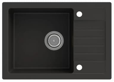 LINDBERGH® Küchen Granit-Spüle Schwarz "SIM44" mit Siphon, Verbundstoffe Made in Germany, Spülen Küche Matt Küchenspüle Spülbecken Kitchen Waschbecken Sinks Einbauspüle, inkl. Imprägnierung
