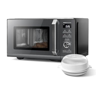 Toshiba MW3-AC26SFI(MG) Mikrowelle mit Grill und Heißluft 6-in-1 Mikrowellenherd mit Dampfgarer 26L 900W Origin Inverter, Chef Defrost, Konvektion, Kombi., Dampf, Grill, Air Fry Auto Menü, Grau