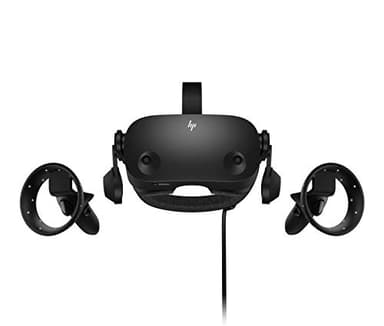 HP windows 10, Virtual-Reality-Brille Reverb G2 + 2 Controller, WMR, 4K-Auflösung, verstellbare Gläser, 4 Kameras, 3D-Raumklang, RGB-Subpixel, 90 Hz, integriertes Bluetooth, ultraleicht, Schwarz