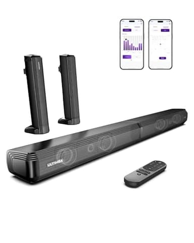 ULTIMEA 2.2 Soundbar für TV Geräte, VoiceMX, App-gesteuerten, 100W Teilbare 2-in-1 TV Soundbar, TV Lautsprecher mit 3 EQ-Modi, Bass Einstellbare, Bluetooth 5.3, ARC/Opt/Aux, Apollo S40 Pro, 2025