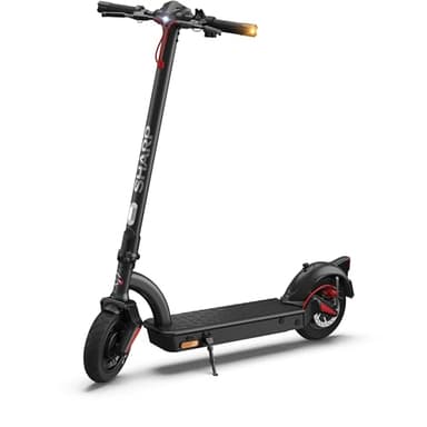 Sharp Core S4 E-Scooter mit Straßenzulassung (10" Luftreifen, Blinker, bis zu 40km Reichweite & 15% Steigung, IPX4, klappbar, Display, App, USB-Anschluss mit Ladefunktion, Black UVM.)