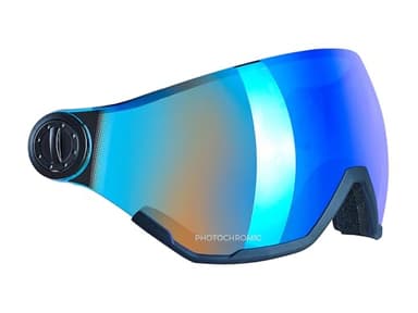 Black Crevice Photochromes Skihelm-Visier – selbsttönend, UV400 Schutz, Anti-Fog, Kratzfest – Ersatzvisier für Black Crevice Skihelme – für alle Lichtverhältnisse, revo Ice Blue