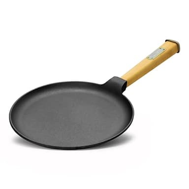 4BIG.fun Pfannkuchenpfanne Ø22cm Gusseisen-Pfanne für Crêpes/Pfannkuchen Omlettpfanne Blinipfanne Crêpes-Bratpfanne Crepe Pfanne für alle Herdarten inkl. Induktion