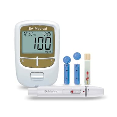 IEA Medical Blutzuckermessgerät | Blutzuckermessgerät Set mit Teststreifen | Zuckermessgerät | Diabetes Test | 50 Teststreifen & 50 Lanzetten