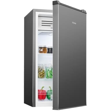 Bomann® Kühlschrank mit Frostfach | 83L | Kühlschrank mit Gefrierfach | leise | 2 Ablagen | Kühlschrank klein | Türanschlag wechselbar | 0°C - 8°C | kleiner Kühlschrank mit Gefrierfach | KS 7257 inox