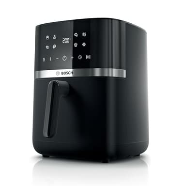 Bosch Heißluftfritteuse Serie 4, XL Air Fryer, schwarz, 6,1 L Fassungsvermögen, 7 Voreinstellungen, Auftau- und Warmhaltefunktion, Touchscreen, bis zu 60% schnelleres Kochen, MAF462B0
