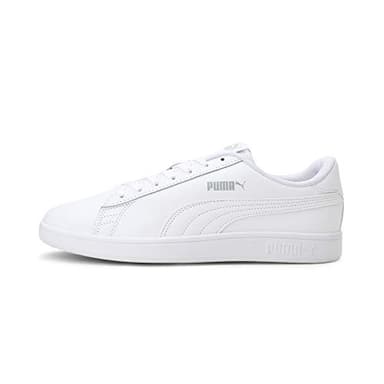 PUMA Unisex Puma Smash v2 L Low-Top, Puma White-Puma White, 43 EU