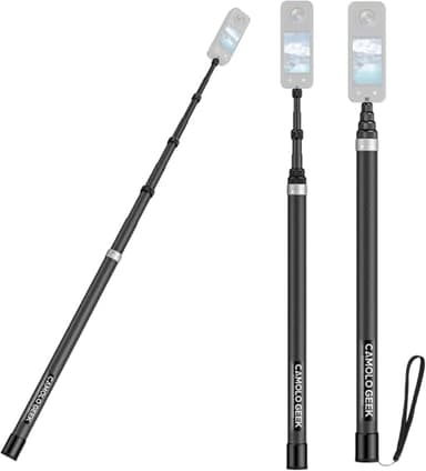 Unsichtbarer Selfie-Stick aus Kohlefaser, 3 m verlängerte, super lange Stange, kompatibel mit Insta360 X4 X3 ONE X2, ONE R, ONE X, ONE GO 3S 3 2 Action 360 Kamera (43,2 bis 299,7 cm)