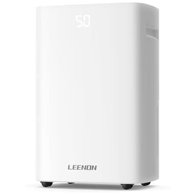 LEENON Luftentfeuchter 25L/24H, Elektrischer Luftentfeuchters mit Wäschetrocknung, 2.5L Tank, Timer, Doppelablauf, rotierendem Rad, 125m³/50m², Raumentfeuchter für Badezimmer, Schlafzimmer, Keller