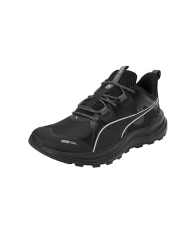 PUMA Unisex Reflect Lite Trail Road Running Shoe, Black-Cool Dark Gray Silver, 45 EU