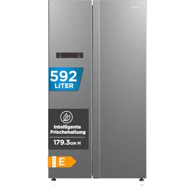 Comfee' Side-by-Side Kühl-Gefrierkombination 592 L | No Frost, Inverter Kompressor, 42 dB, Multi-Air-Flow | Platinum Fresh, Sensor & SuperCool | LED | Titan-Grau, RCS592LS01EU(E)