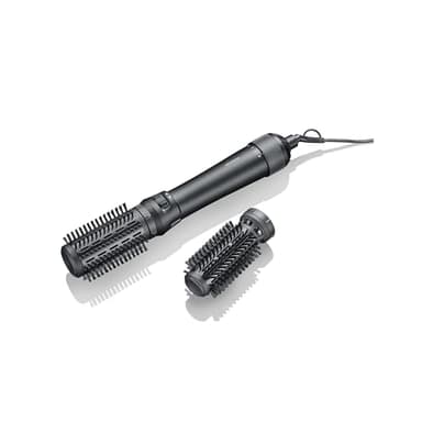 SEVERIN Warmluftbürste rotierend,Stylingbürste,Keramik-Keratin-Beschichtung, Föhnbürste mit 2 Aufsätze (40mm und 50mm), Kaltluftfunktion, 1.000 W, schwarz, WL 0241