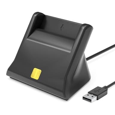 USB Chipkartenleser SmartCard Reader - Plug and Play - SIM Kartenleser - Power Status-LED - Bus-Powered - Konform Mit ISO 7816 Klasse A, B und C Chipcard, Gesundheitskarte