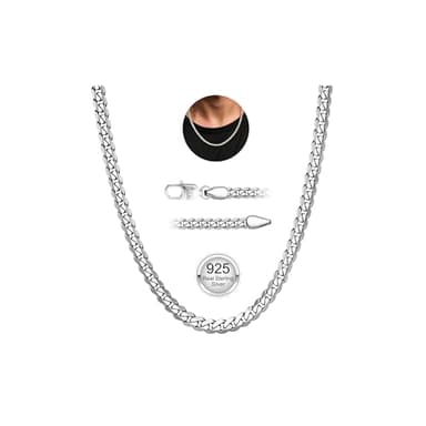 YADOCA Silberkette Herren 925 Silber, 5mm Dicke Halskette Kette für Männer Robuste Herren Silber Kette Hypoallergene Panzerkette Halskette Schmuck für Männer 51cm