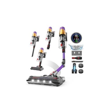 Linkifly A12 Akku Staubsauger mit Wischfunktion, 8-in-1 48Kpa 550W 70Min Faltbarer Staubsauger Kabellos mit Touchscreen, 1,5L Staubbehälter, Wandladestation für Teppiche/Autos/Tierhaare