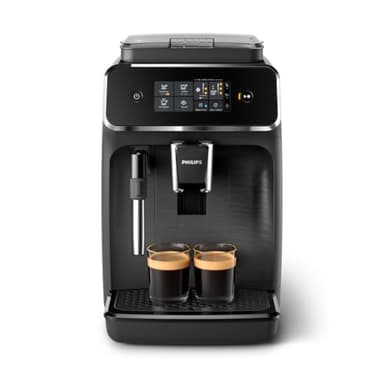 Philips 2200 Series Kaffeevollautomat - 2 Kaffeespezialitäten, Touch-Display, klassischer Milchaufschäumer, Keramikmahlwerk, Mattschwarz (EP2220/10)