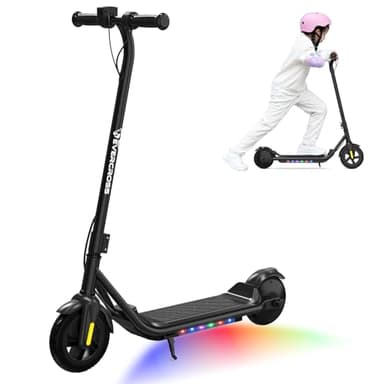 EVERCROSS Elektroroller für Kinder, 7" Leichter Elektroroller für Kinder 6-12 Jahren, Elektroscooter mit 15KM Reichweite und 7-Farbigen Lichtern, E Scooter mit 3 Geschwindigkeitsmodi (8/12/16 km/h)