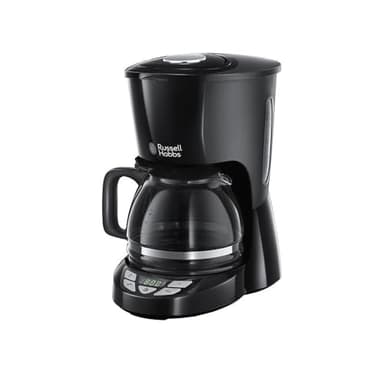 Russell Hobbs Kaffeemaschine [Digitaler Timer, Brausekopf für optimale Extraktion&Aroma] Textures+ (1 bis12 Tassen, 1,25l Glaskanne, Warmhalteplatte, Tropf-Stopp) Filterkaffeemaschine 22620-56