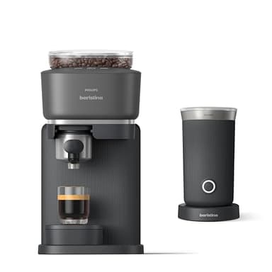 PHILIPS Baristina Espressomaschine - Real Espresso- made simple. (Schwarzgrau - Schwarzem Siebträger und Milchaufschäumer)