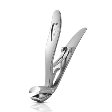 BEZOX Ergonomischer Nagelknipser für dicke Nägel - Ergonomischer Nagelzange für dicke Nägel, Premium Stahl nagelschere mit Auffangbehälter für Männer und Frauen