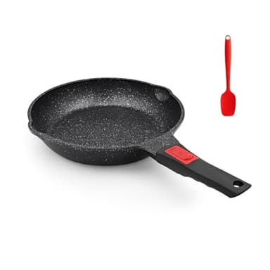 Bobikuke Antihaft Pfanne 24cm, Bratpfanne mit Abnehmbarem Griff Antihaftbeschichtung Wokpfanne für alle Herdarten (Schwarz)