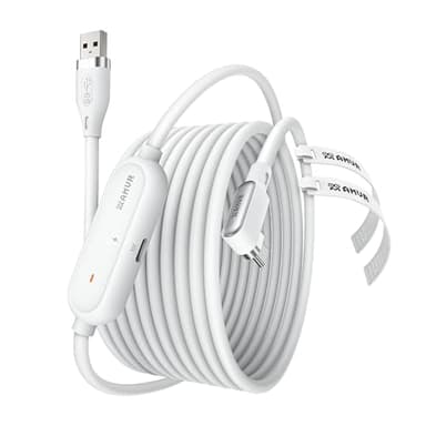 AMVR Link Kabel mit Ladeanschluss 5m(16Ft) Kompatibel mit Quest 3/Meta Quest 3S, Pico 4 Ultra Zubehör, PC/SteamVR Headset Zubehör High Speed 5Gbps USB 3.0 to USB-C VR Ladekabel