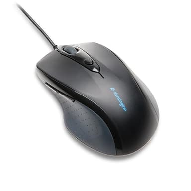 Kensington kabelgebundene ergonomische Full-Size-Maus, Pro Fit Computermaus mit Kabel für Laptop, Desktop und Gaming, USB 3.0 Verbindung und Scrollrad, Für PC, Mac, Chromebook, Schwarz, K72369EU