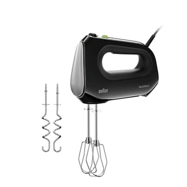 Braun Household MultiMix 2 HM2110BK Handmixer - Handrührgerät mit 4 Geschwindigkeitsstufen plus Turbo, FastMix Technologie, EasyClick, inkl. Schneebesen und Knethaken, Einhandbedienung, 500W, Schwarz