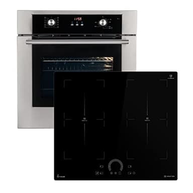 Herdset: 60cm Einbaubackofen BO8810SS + 60cm Induktionskochfeld IH85904FZ | Heißluft | Teleskopauszüge | Automatik-Timer | 2-fach Wärmeschutzverglasung | Kindersicherung | SET8810IH594FZ