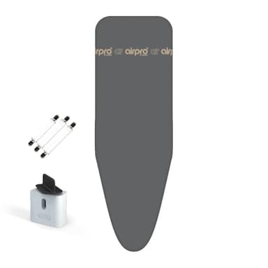 Airpro By Widex 6-lagiger Bügelbrettbezug für Dampfbügeleisen - Größe L universal max 120x42 cm - kein Wasser mehr unter dem Bügeltisch - Bügelt bis zu 50% schneller - Made IN Europa