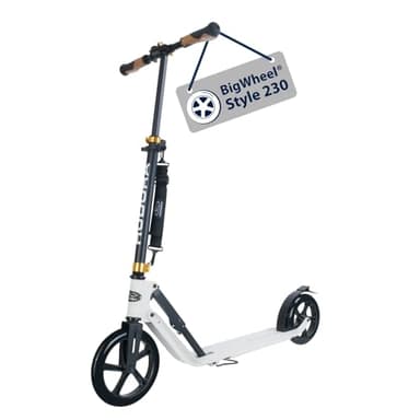 HUDORA BigWheel Style 230 Scooter - Stabiler Aluminium-Roller mit großer Trittfläche - Höhenverstellbarer & zusammenklappbarer Cityroller für bis zu 120kg - Tretroller für Jugendliche & Erwachsene
