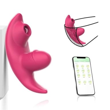 ZWFUN Butterfly Vibrator Vibration für Frauen Sex Toy mit 9 Vibrationsmodi Auflegevibrator Liebeskugeln für die Frau Vibro ei mit Bluetooth APP-Steuerung für unterwegs Sexspielzeug für Frauen (Rot-B)