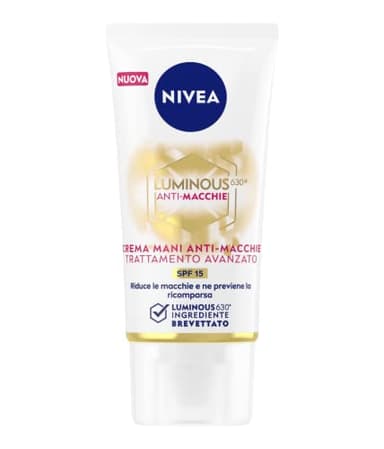 NIVEA Luminous630® Anti-Flecken-Handcreme, 50 ml, Anti-Aging-Handcreme zur Reduzierung und Vorbeugung von Flecken, Anti-Aging-Handcreme mit LSF 15