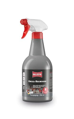 BALLISTOL 25440 Grill-Reiniger 750ml Spray – Aktiv-Schaum BBQ-Reiniger für Rost, Grill, Gasdüsen, Edelstahl, Emaille