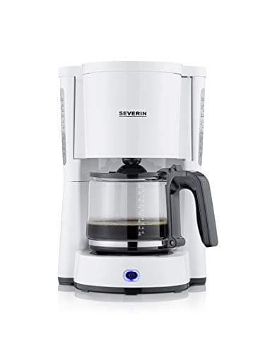 SEVERIN Kaffeemaschine "Type" mit Glaskanne, aromatischer, schneller und leise gebrühter Kaffee mit dem Kaffeebereiter für bis zu 10 Tassen, Filterkaffeemaschine, weiß, KA 4816