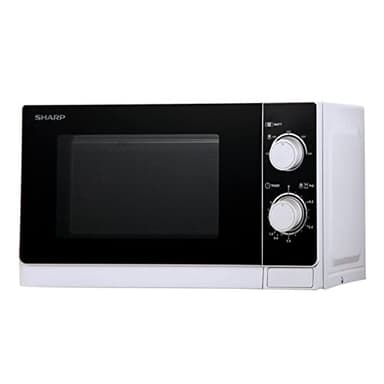 Sharp R200WW Solo-Mikrowelle / 20 L / 800 W / 5 Leistungsstufen/Timer Von 35 Minuten Bis 00 Sekunden/Gewichtgesteuertes Auftauen/Energiesparmodus/Glasdrehteller (25,5 Cm) / WeiÃŸ