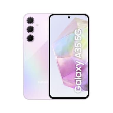 Samsung Galaxy A35 5G Smartphone, Android-Handy ohne Vertrag, 128 GB / 6 GB RAM, 2 Tage Akkulaufzeit, 50-MP-Kamera, Awesome Lilac, 2,5 Jahre Herstellergarantie