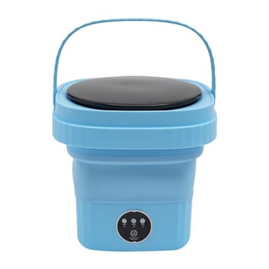 MINRS 6L Mini Waschmaschine Faltbare, Camping Waschmaschine mit Schleuder Faltbare Tragbare Mobile Washing Machine Klein für Unterwäsche, Babykleidung, anderen Kleinen Kleidungsstücken Blau