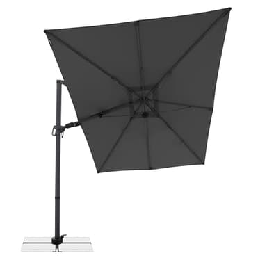 Doppler – Style Sonnenschirm für den Garten – Ampelschirm 300 cm x 220 cm in Dunkelgrau