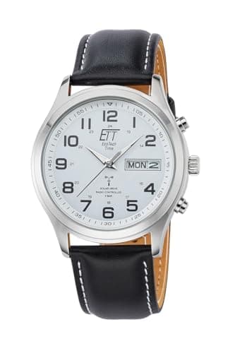 ETT Eco Tech Time Funk Solar Herren Uhr Analog mit Leder Armband EGS-11436-12L