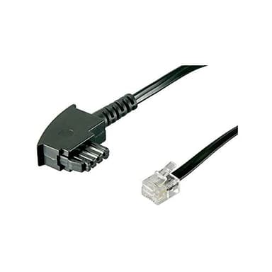 Goobay 68535 TAE Telefonkabel 3m / TAE-F Stecker auf Westernstecker / RJ11 RJ14 6P4C Router Kabel / Flachkabel Telefon Siemens Telekom Vodafone / DSL Kabel / 3 Meter